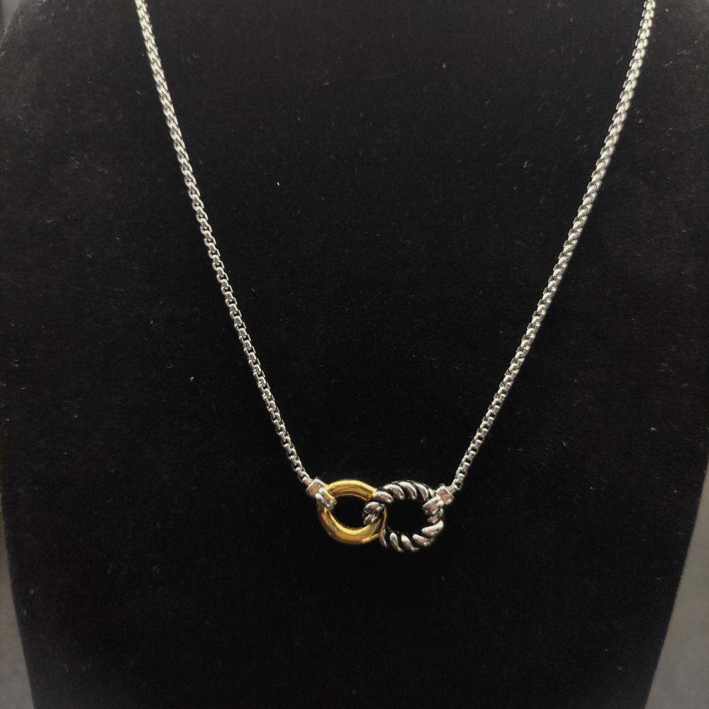David Yurman Two-Color Horsebit Necklace - Picture 8 of 9